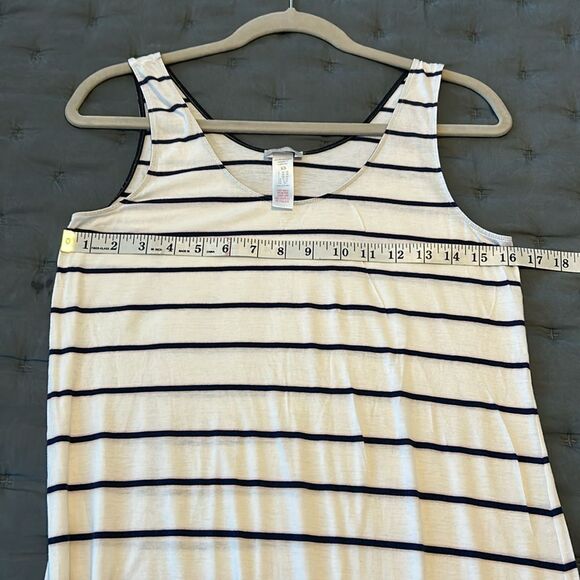 Hanro Laura Long White Navy Striped Tank Dress Size XS - Picture 6 of 8